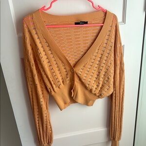 Women's Orange Button-Up Sweater